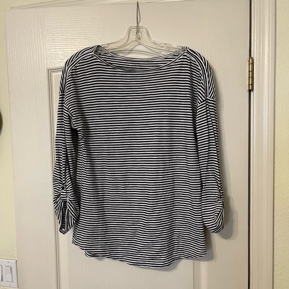 LOFT Tops - LOFT Navy and White Stripped Top. Size Large